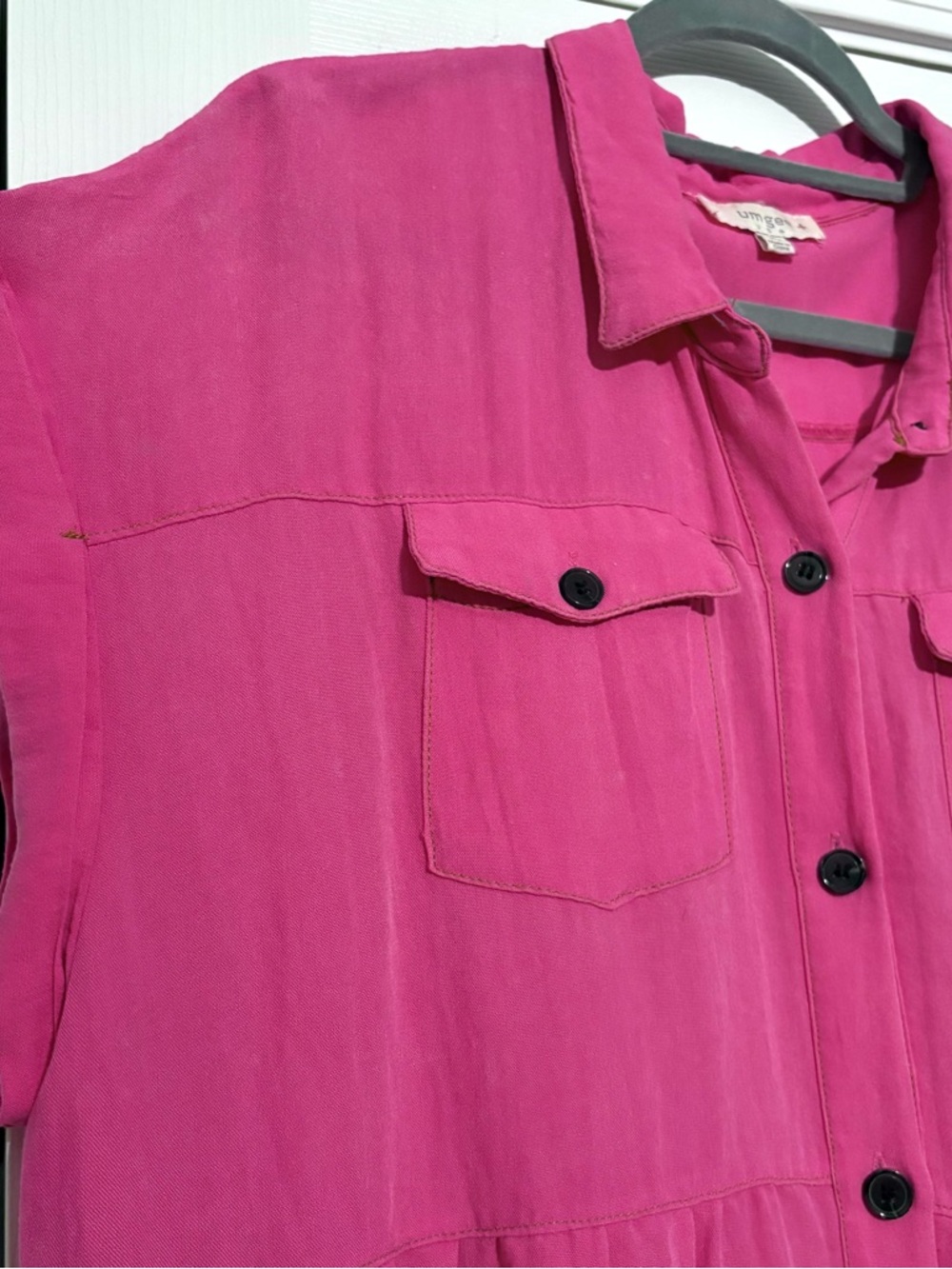 Umgee Hot Pink Women's Distressed Tunic - Picture 2 of 6